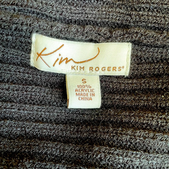 ‼️SALE‼️$25 Like/Bundle/Offer Barely Worn Black Kim Rogers Ribbed Open Cardigan - Picture 3 of 4